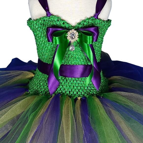 BLACK FRIDAY SALE - TuTu Dress Purple, Green, Black & Gold, Size 6 - 9 Youth NWT - Picture 2 of 10